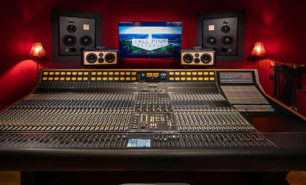 API Legacy AXS large-format analog mixing console for high-end commercial recording studio
