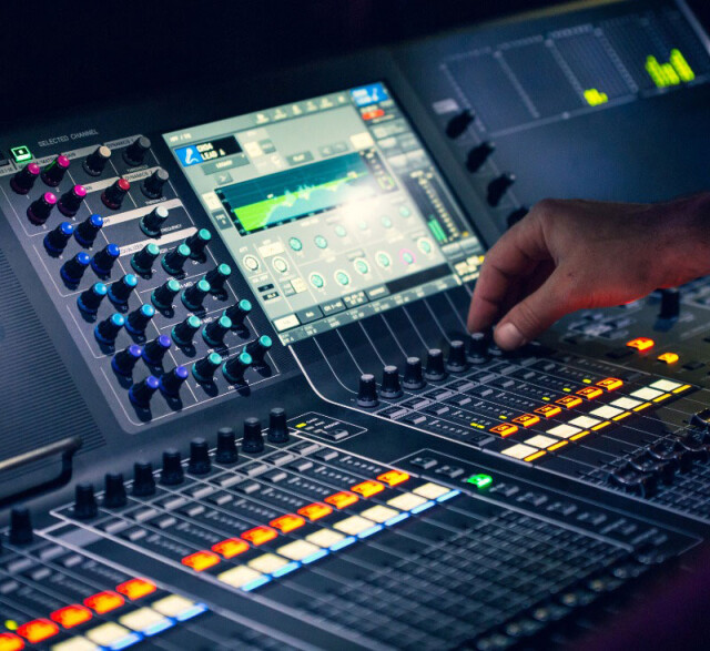 Modern digital mixing console representative of the digital approach to professional mixing
