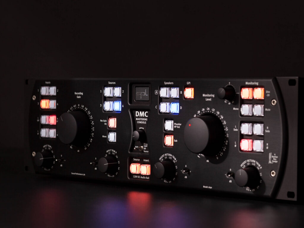 SPL DMC analog mastering console with 120V audio rail technology