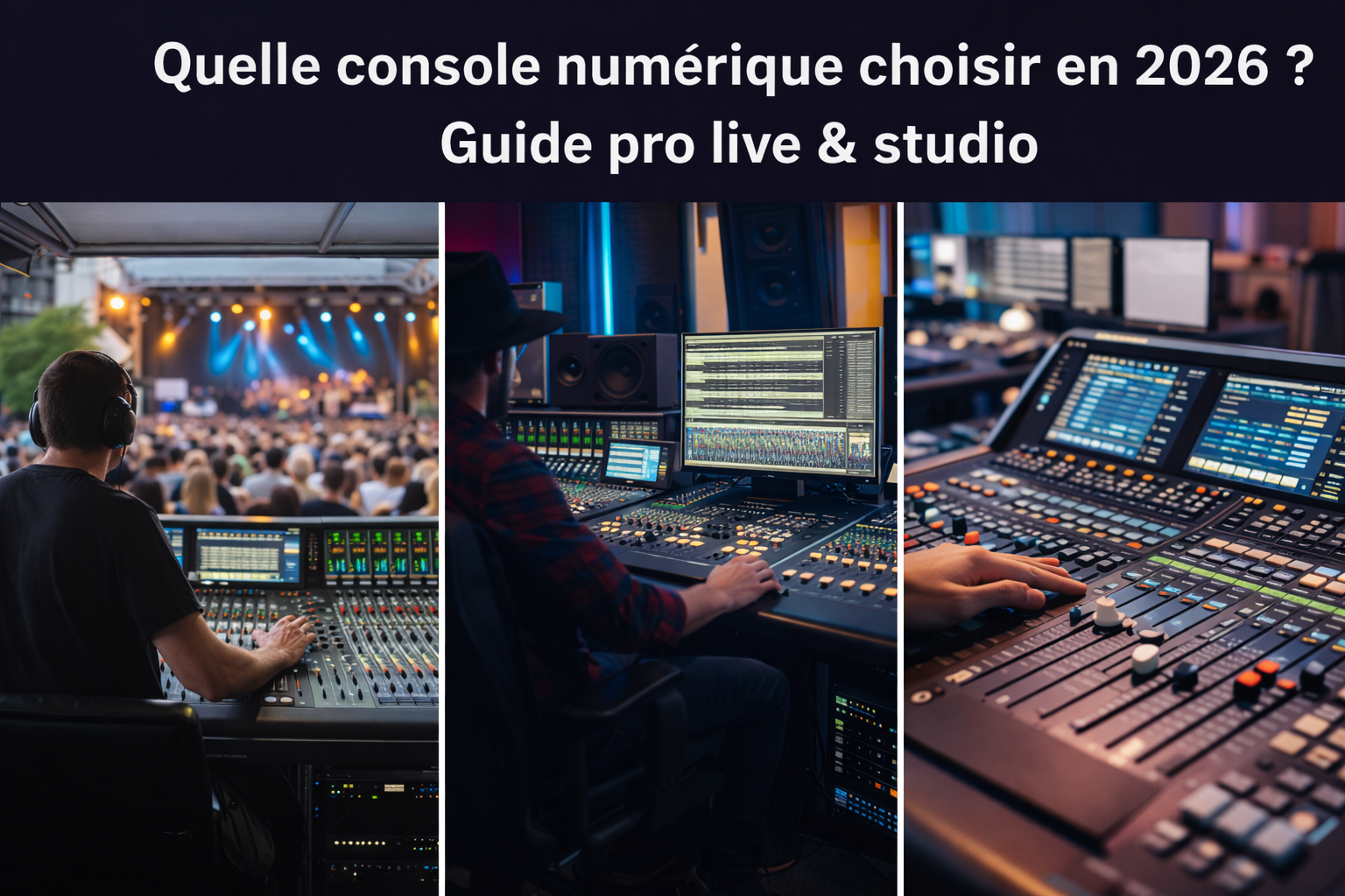 Console numérique pro 2026 - comparaison live vs studio