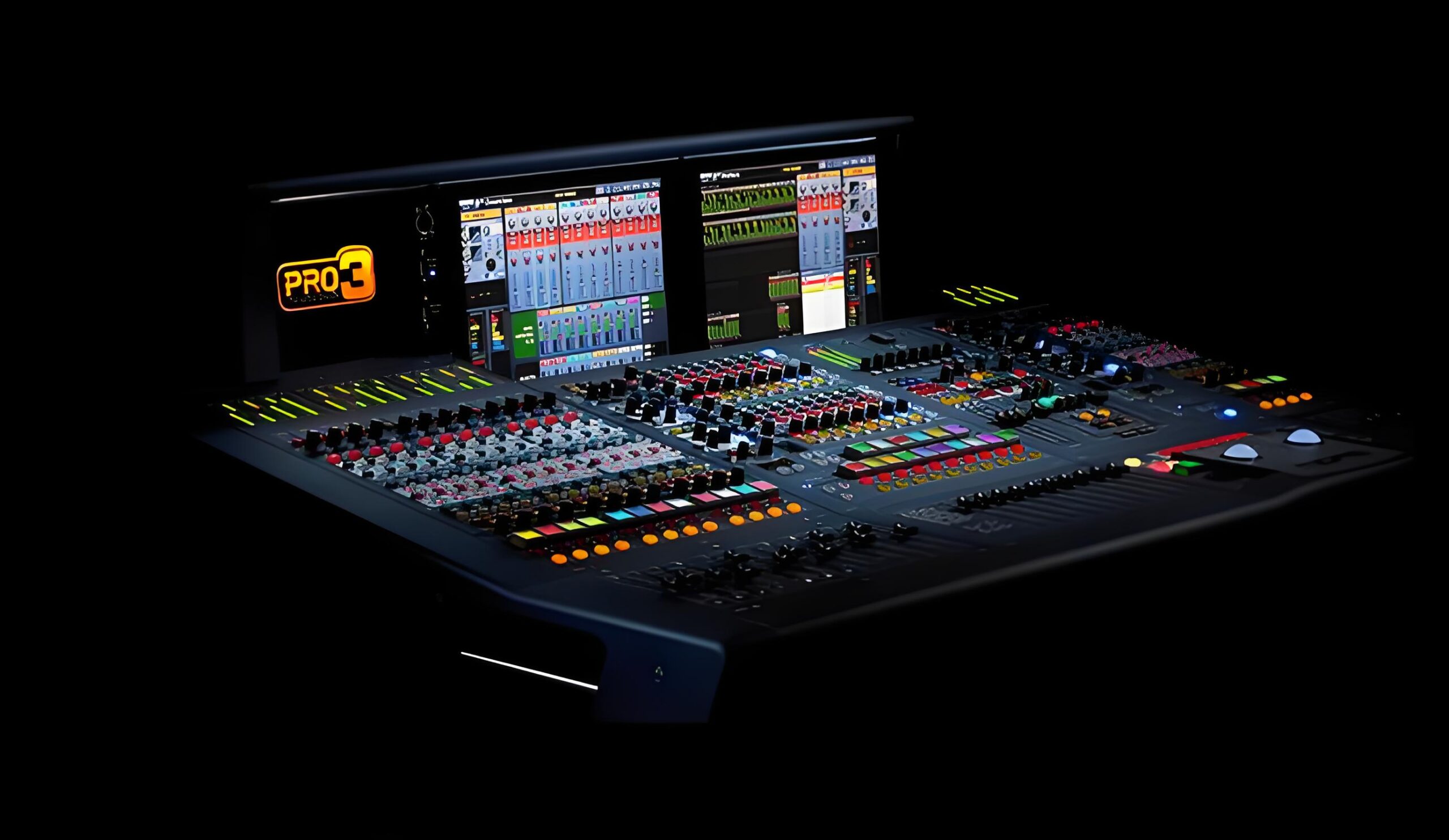 Midas Pro X : détail des faders motorisés et signature sonore Midas pour ingénieur du son